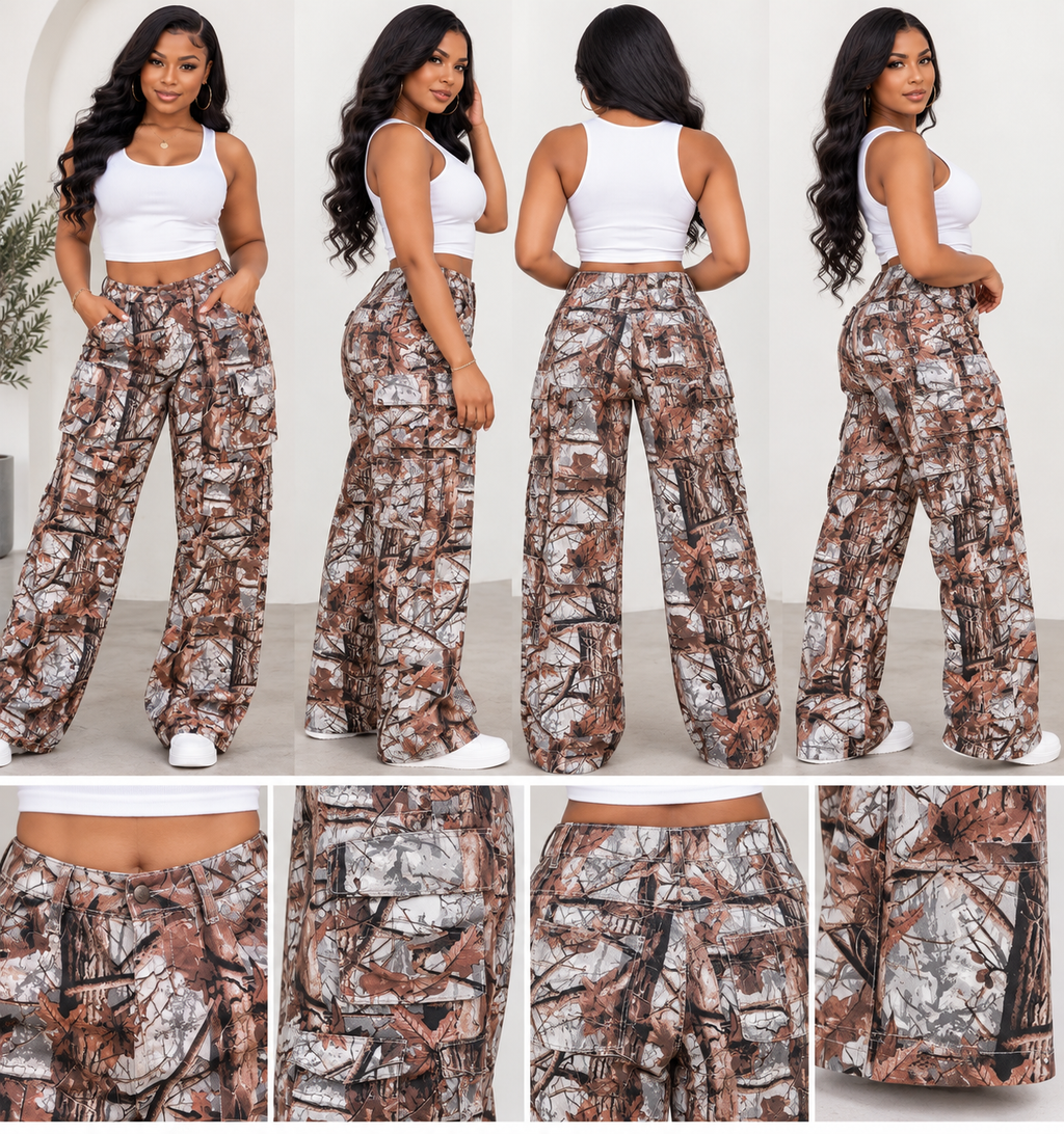 Realtree Camo Wide Leg Cargo Pants