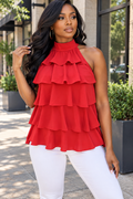 Layered Ruffle Halter Top