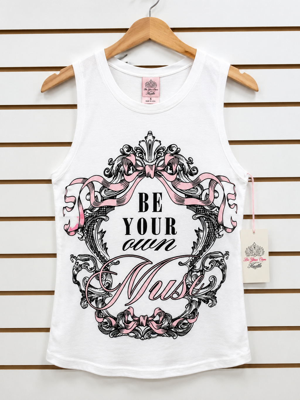 White "Be Your Own Muse" Graphic Tank Top